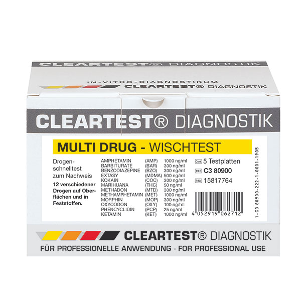 Cleartest® Multi Drug Drogentest 6-Fach-Kassetten
