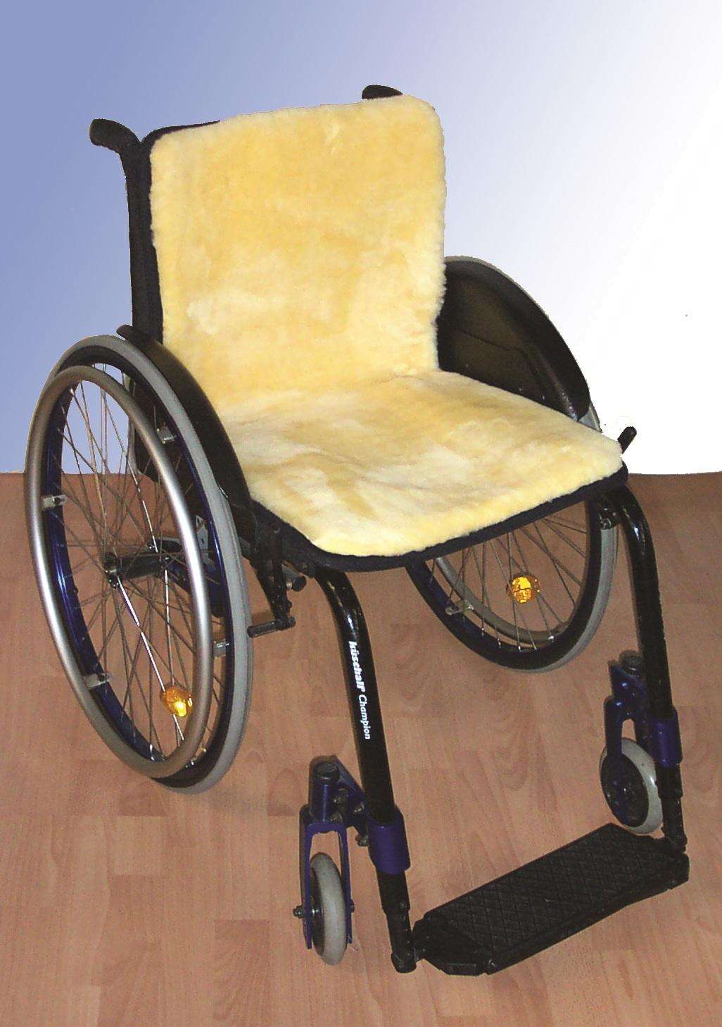 ORGATERM Rollstuhl Auflage Echtfell durchgehend