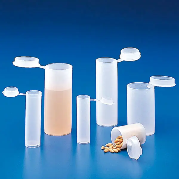 SERVOPRAX Probencontainer mit anhängendem Deckel (Containergröße: Ø 14 x 31,5 mm, Inhalt: 2,5 ml, Menge: 100 Stück)