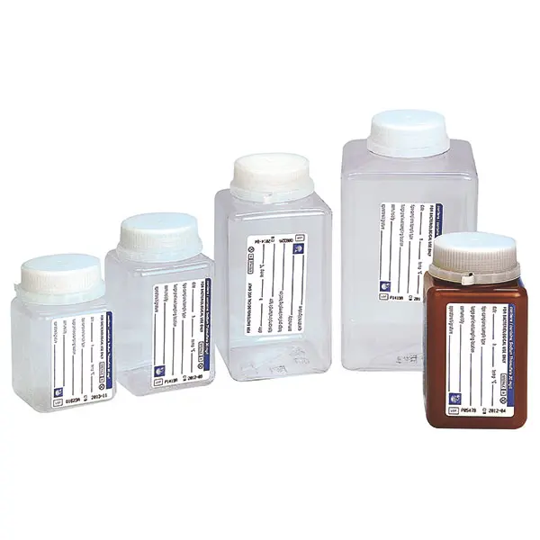 SERVOPRAX Wasserprobenflaschen (Beschichtung: Mit Beschichtung, Farbe: Glasklar, Inhalt: 1000 ml, Material: PET, Menge: 72 Stück)