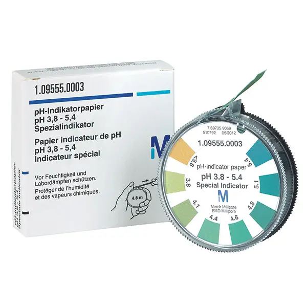SERVOPRAX Spezial-Indikatorpapier MERCK (Verpackung: Rolle 4,8 Meter, ph-Wert: Ph-Wert 3,8 - 5,4)