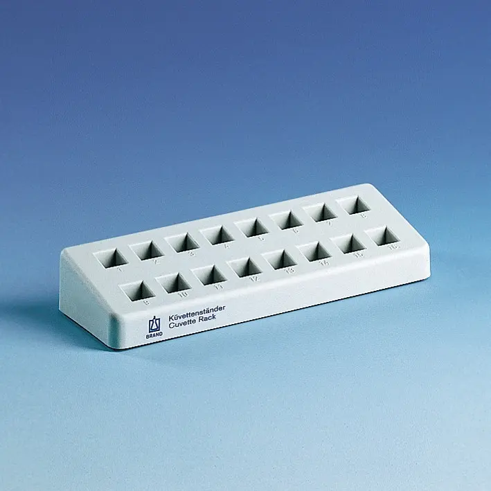 BRAND-MERZ Küvettenständer, PP, grau für 16 Küvetten