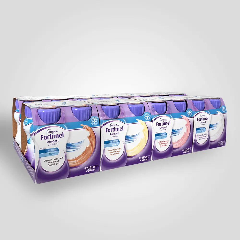 FORTIMEL Compact 2.4 Mischkarton (Compact: Compact, Geschmacksrichtung: Mischkarton, Inhalt / Anzahl: 32 x 125 ml, Kaloriengehalt: 2,4 kcal, Trinkfertig / Pulver: Trinkfertig)