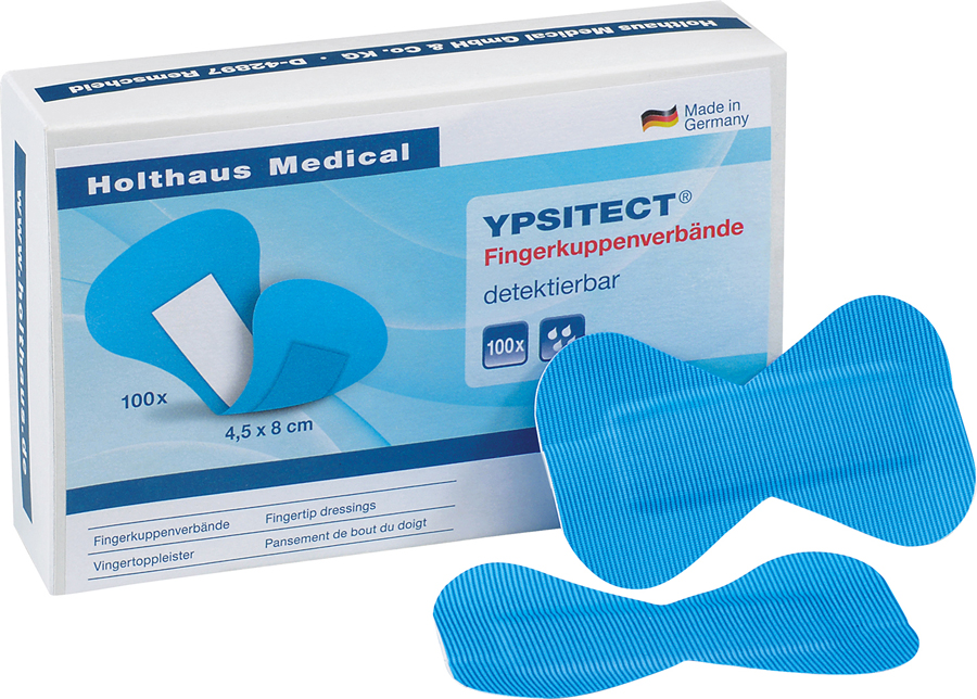 HOLTHAUS YPSITECT Fingertip dressing blue 4.5 x 8 cm
