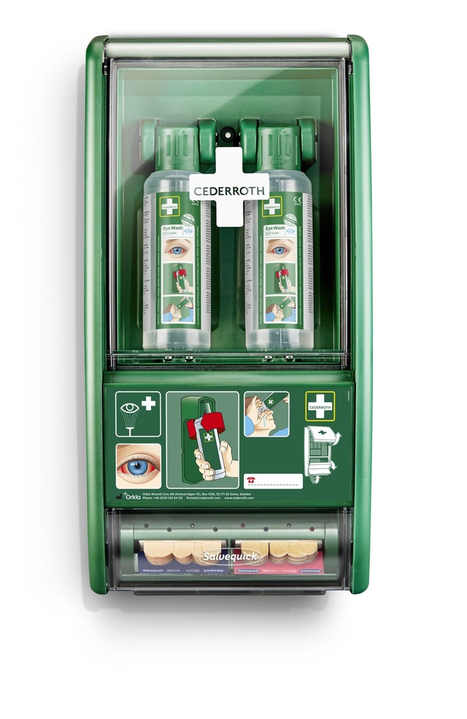 CEDERROTH Augenspülstation inkl. 2 x 500 ml Augenspüllösung