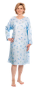 SUPRIMA Pflegehemd langarm mit Blumenmuster hellblau