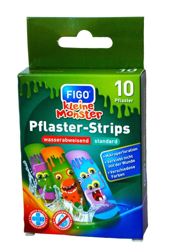 [21435-01] FIGO Kinder Pflaster-Strips Kleine Monster, 10 Stück