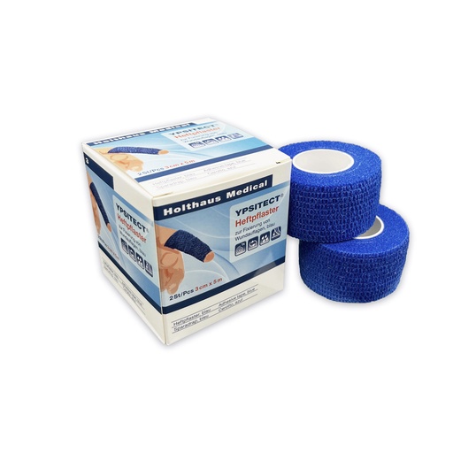 [22200-01] HOLTHAUS YPSITECT Heftpflaster blau, 3 cm x 5 m
