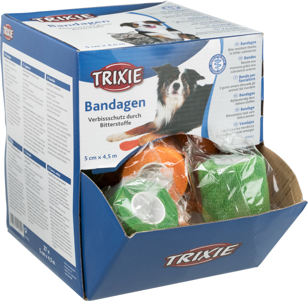 TRIXIE Bitter substance bandage 5cm/4.5 m assorted 27 pieces