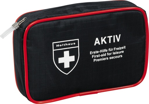 [25361-01] HOLTHAUS AKTIV First Aid Pouch blue/red 16 x 11 x 4 cm