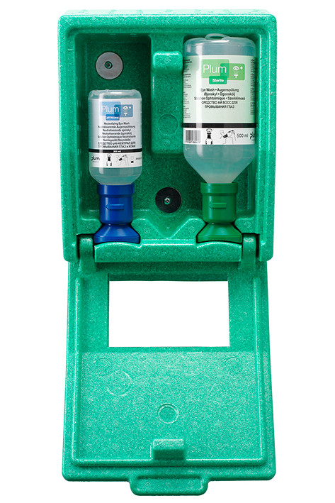 PLUM Augenspül-Wandbox mit 2 x 500 ml Augenspüllösung