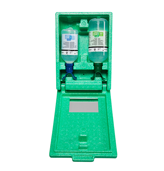PLUM Eye emergency station 1x1000ml Duo 1x500ml pH-neutral in wall box