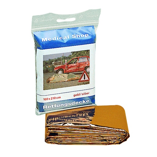 [19625-01] HOLTHAUS Rescue blanket Ypsisave gold/silver 160x210cm