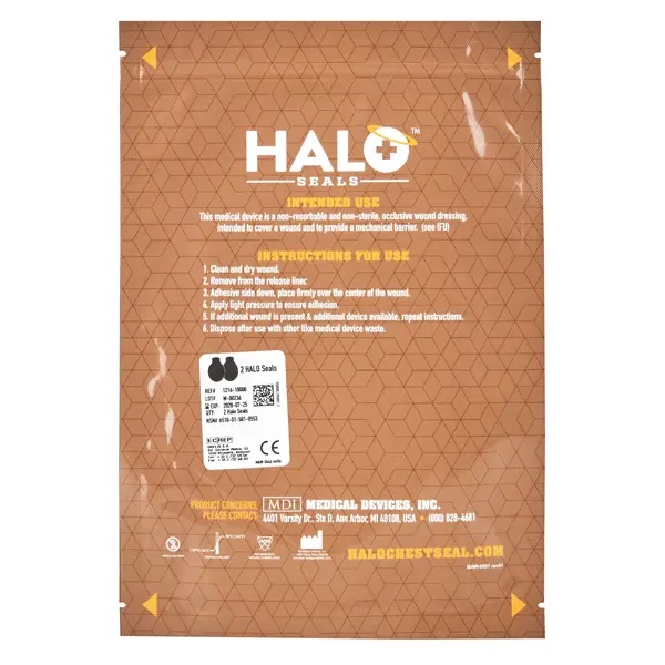 HALO Chest Seal Thoraxverschlusspflaster; 14 x 21 cm