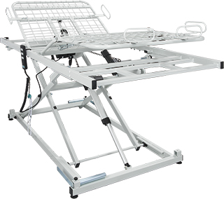 [17601-01] AKS Lifting pole with grab handle in reinforced design made of square tube from 120 cm lying surface width