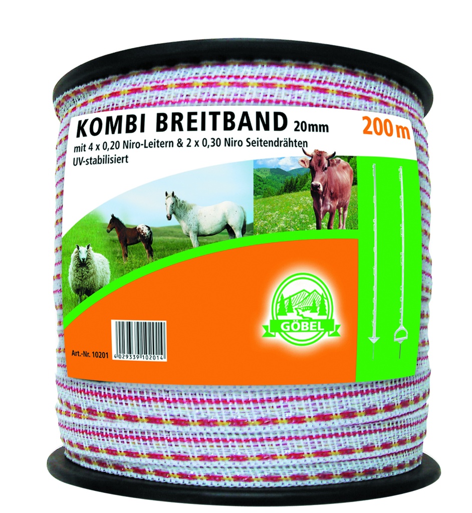 GÖBEL Combi broad tape 200m 20mm 4x0.20+2x0.30 Stainless steel