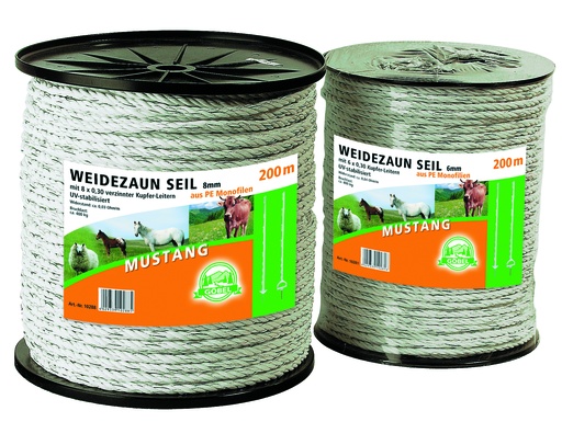[23696-01] GÖBEL Electric rope Mustang made of PE monofilaments 6mm 200m