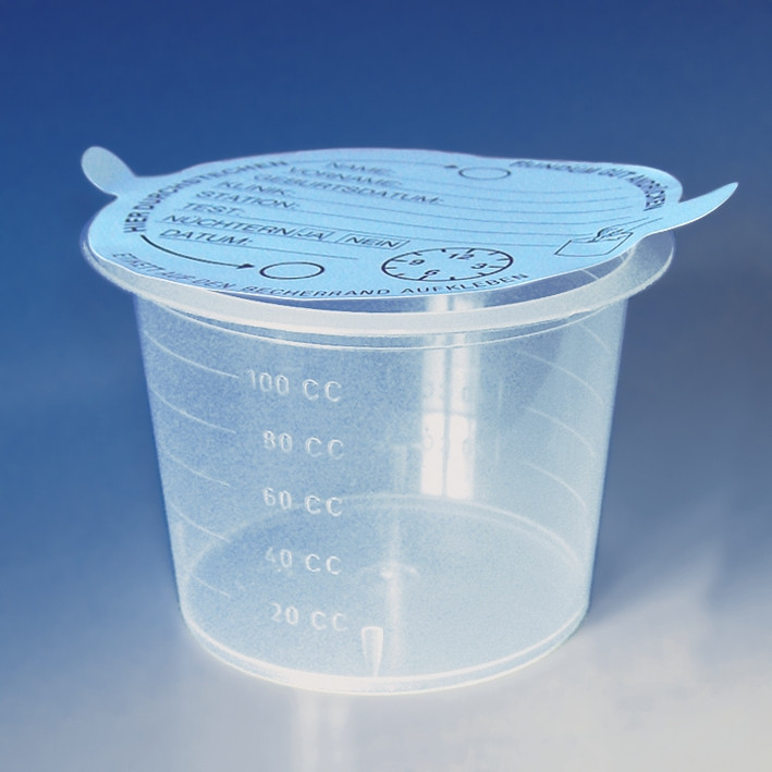 MEGRO Urine cup with Self-adhesive lid