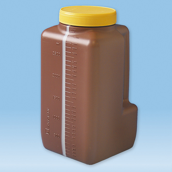 SARSTEDT Urine collection bottles 3.0 Ltr. with transparent view strip