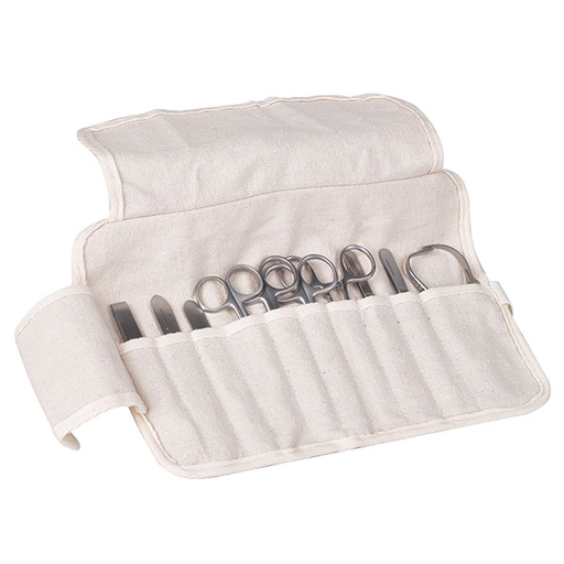 [15150-01] SERVO Instrumentenset OP-Komplett-Set im Leinenetui verpackt, mattiert