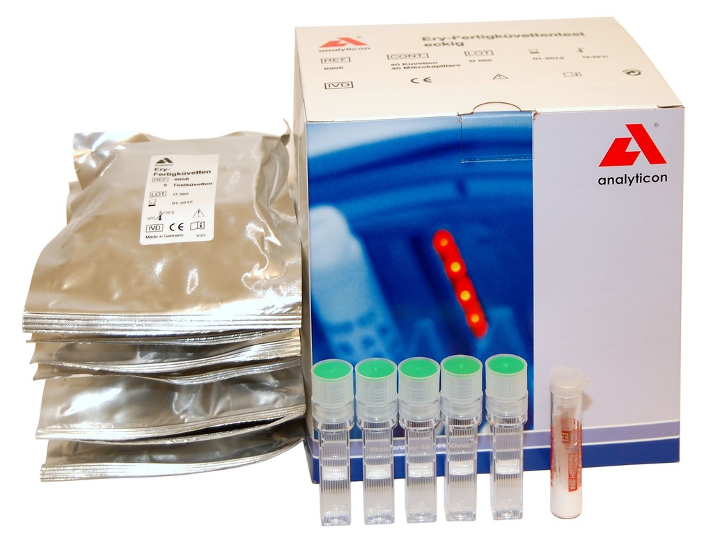 ANALYTICON Ery Ready-made cuvettes (40 tests) square ( f. Compur )