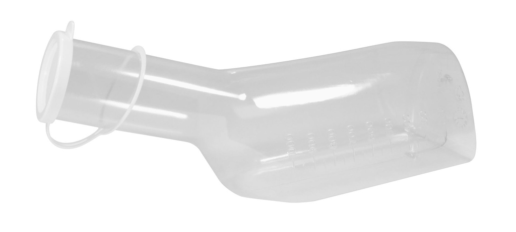 AMPRI Urine bottle for men, white lid, square