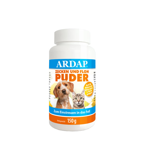 ARDAP Zecken- und Flohpuder für Hunde und Katzen 150 g
