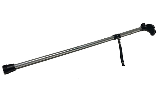 [23320-01] MEDDAX Anatomical foldable walking stick with handle for left-handers, silver