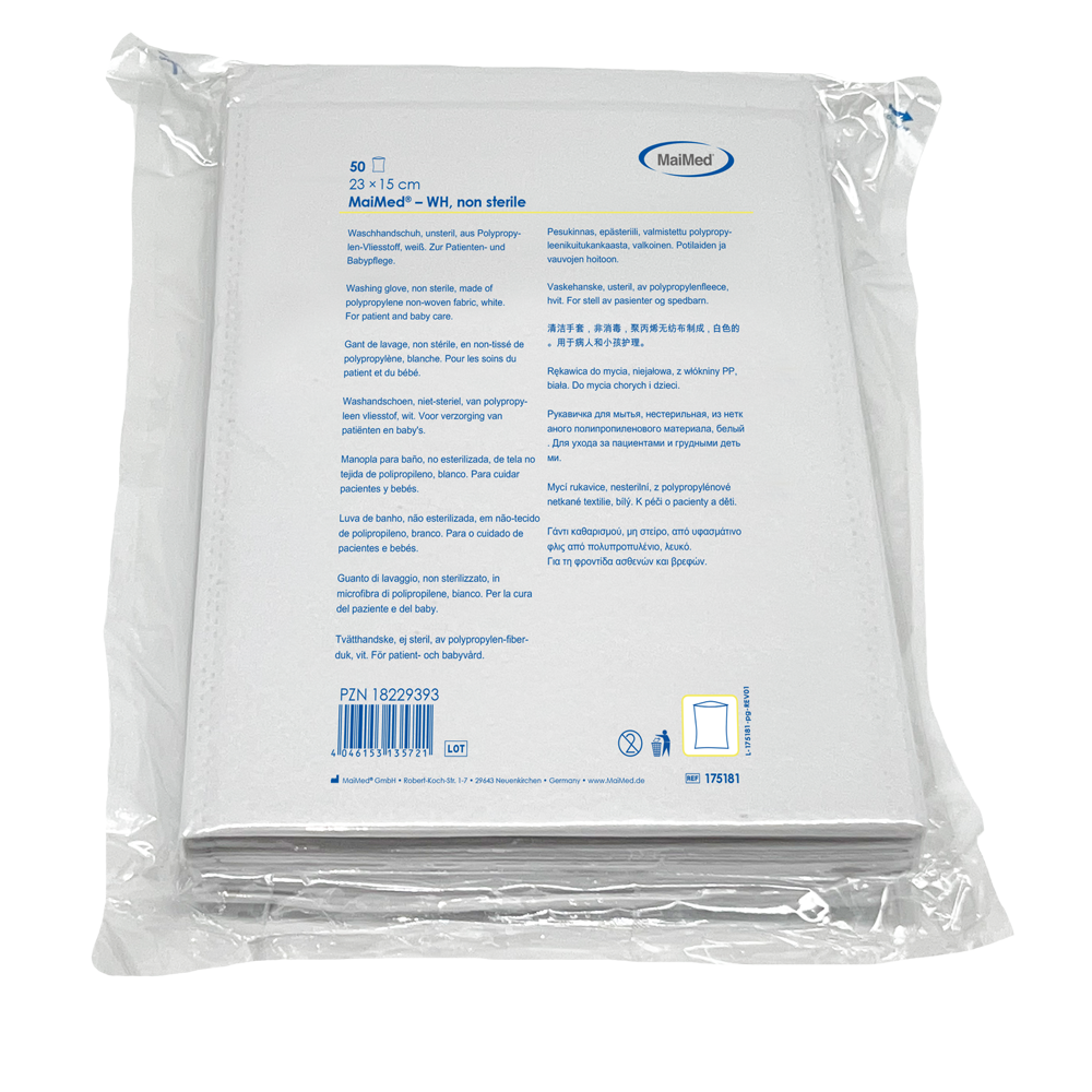MAIMED Einmal-Waschhandschuh, 23 x 15 cm weiß
