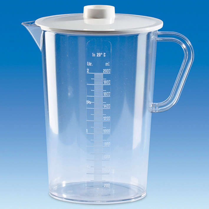 VITLAB Urine collection vessel SAN with lid, 2 litres