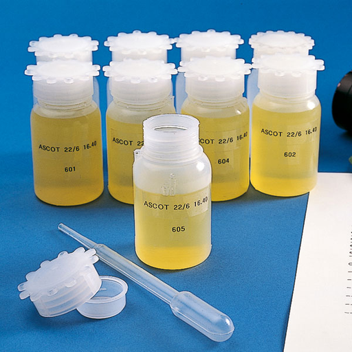 SERVOPRAX Graduierte Weithalsflaschen mit Kappe