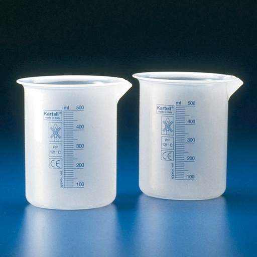 SERVOPRAX Measuring cup graduated, Low form, Polypropylene