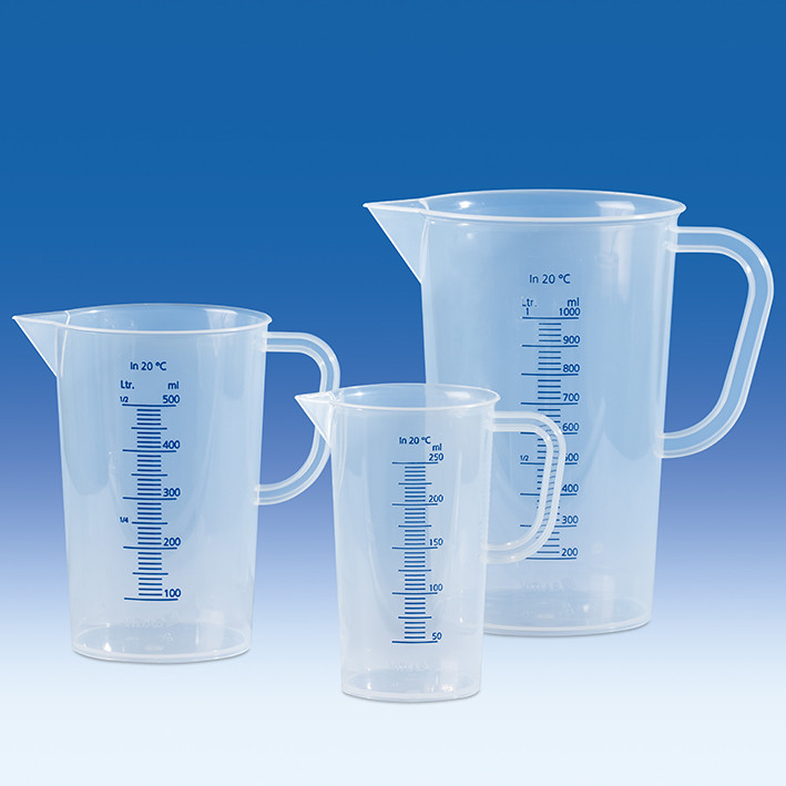 VITLAB Messbecher, PP, erhabene blaue Skala