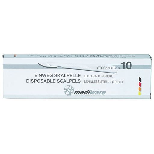 MEDIWARE Disposable scalpels sterile with stainless steel blade