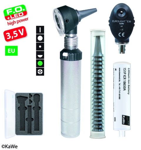 KAWE Otoscope/Ophthalmoscope Set F.O.30 LED / E36 (EU) 3.5 V
