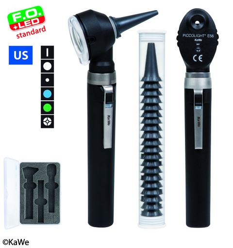 KAWE Otoscope-/Ophthalmoscope Set F.O.LED/E56 (US)