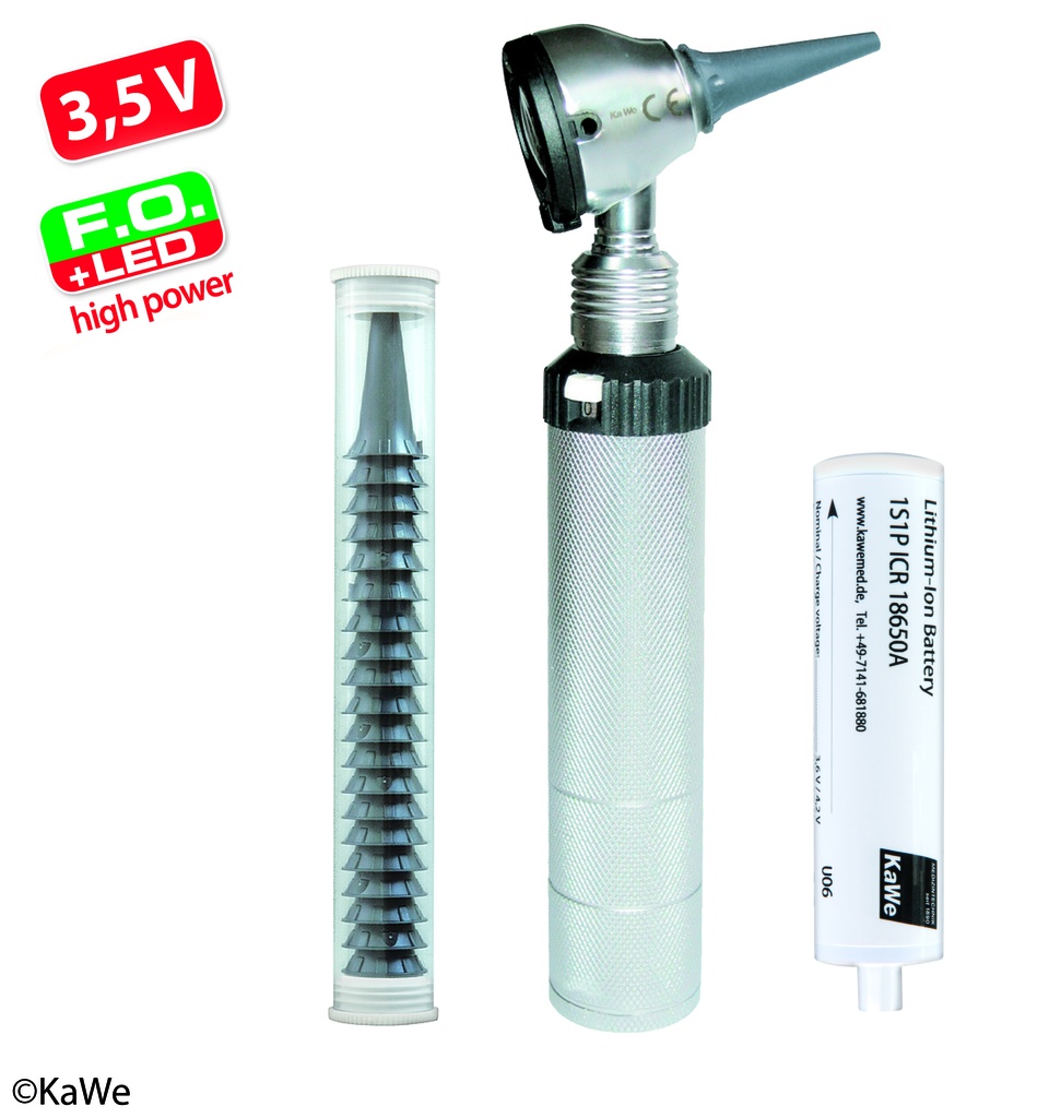 KAWE Eurolight Otoskop F.O.30 LED 3,5V Komplett-Set