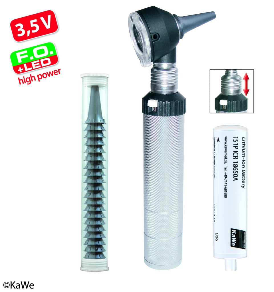 KAWE Combilight Otoskop F.O.30 LED 3,5V Komplett-Set
