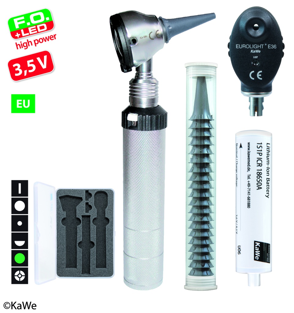 KAWE Otoskop/Ophthalmoskop-Set F.0.30LED/E36(EU)