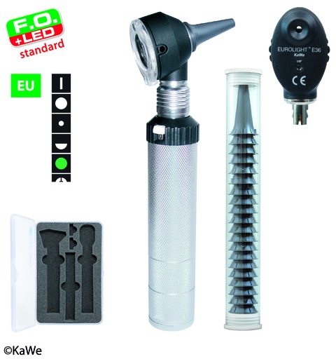 [18407-01] KAWE Otoskop/Ophthalmoskop-Set F.O.30 LED / E36 (EU) 2,5 V