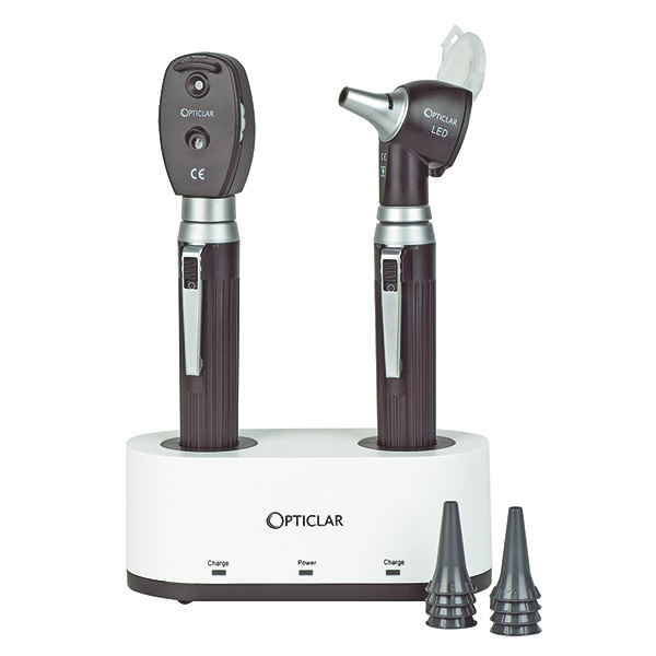 OPTICLAR LED Taschen-Instrumenten Lade-Set Ophthalmoskop + Otoskop