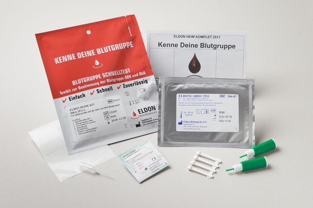 ELDON Home Kit HKA 2511-1 Blood Group Rapid Test