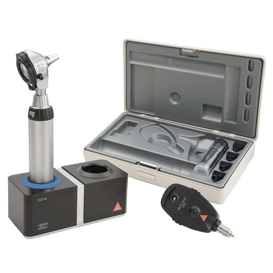 HEINE Beta 200 Ophthalmoskop/Otoskop Set LED mit BETA4 NT Ladegriff und NT4