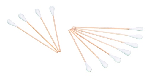 [11737-02] AMPRI Cotton swabs one-sided large cotton head on wooden stick approx. 150mm