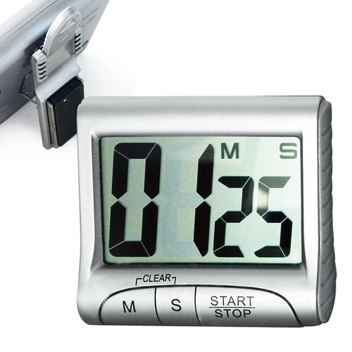[13293-01] MEGRO Digital Timer mit großem Display silber