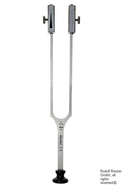 RIESTER Tuning fork Rydel-Seiffer, c64 Hz/c128 Hz with foot, steel, removable damper