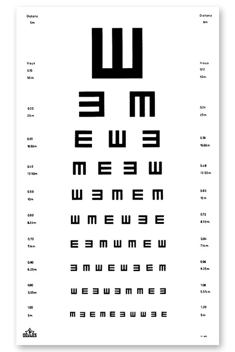 OCULUS Sehprobentafel, E-Haken