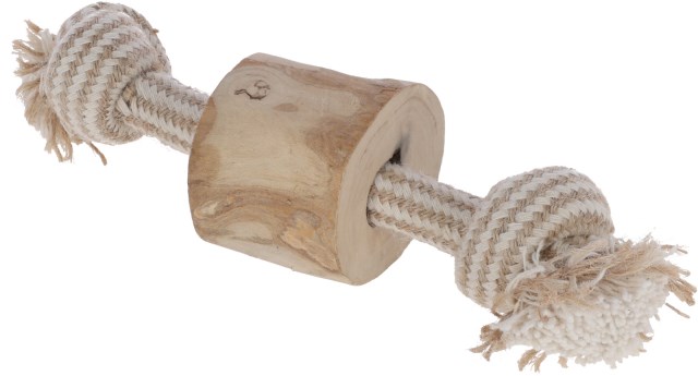 KERBL Dog toy dumbbell coffee wood
