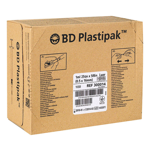 [11912-01] BD Plastipak Tuberkulinspritzen 1 ml, Luer, ohne Kanüle