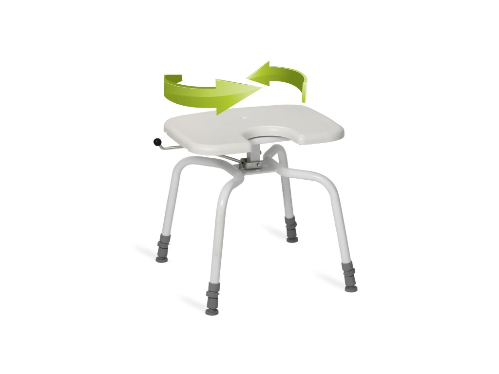 Nordic Duschhocker PRACTICE mit drehbarem Sitz - Hygiene